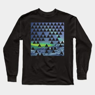 Ice Mountain in Geometrical Shape Long Sleeve T-Shirt